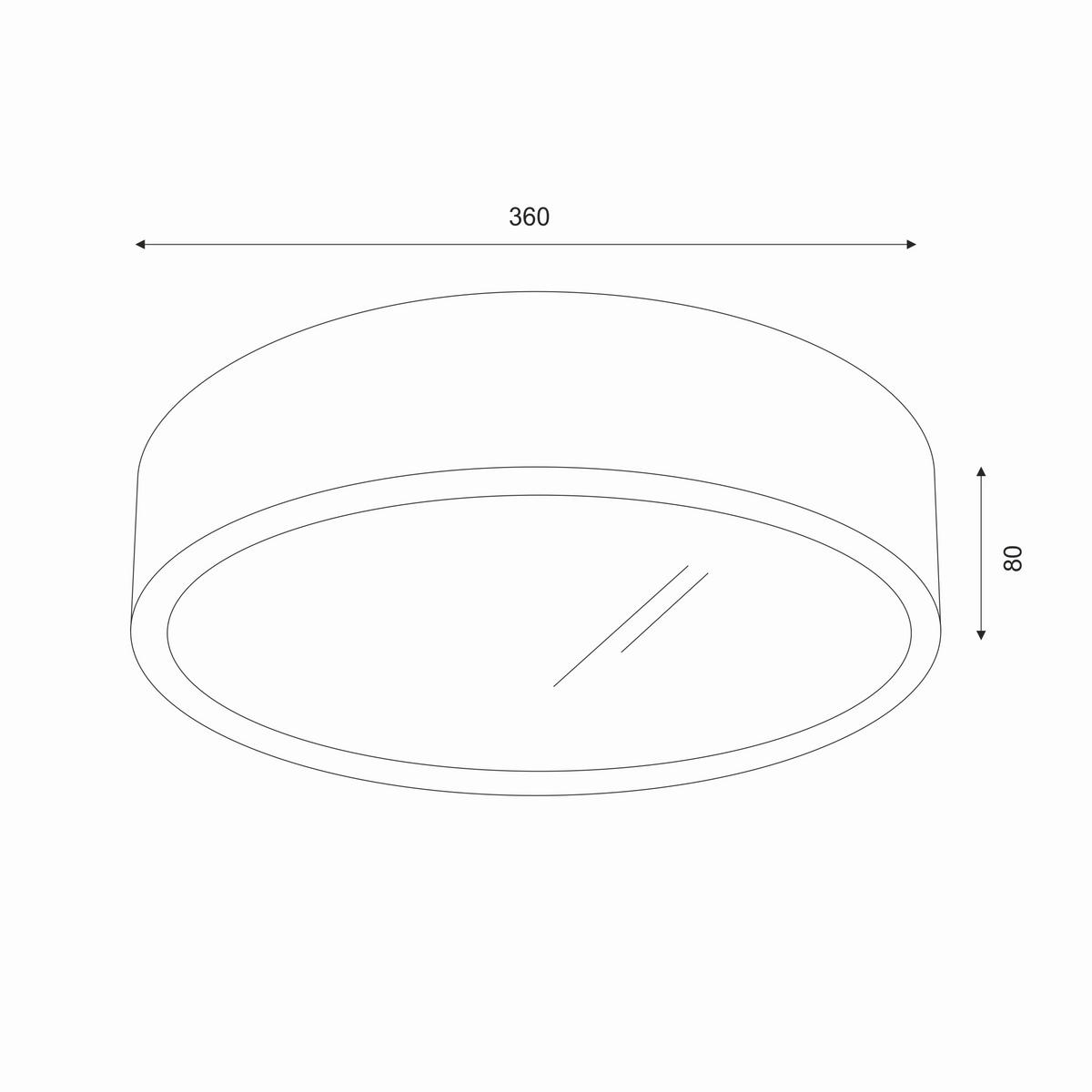 DECKENLEUCHTE  36/8 cm    - Weiß Hochglanz, KONVENTIONELL, Glas/Metall (36/8cm)
