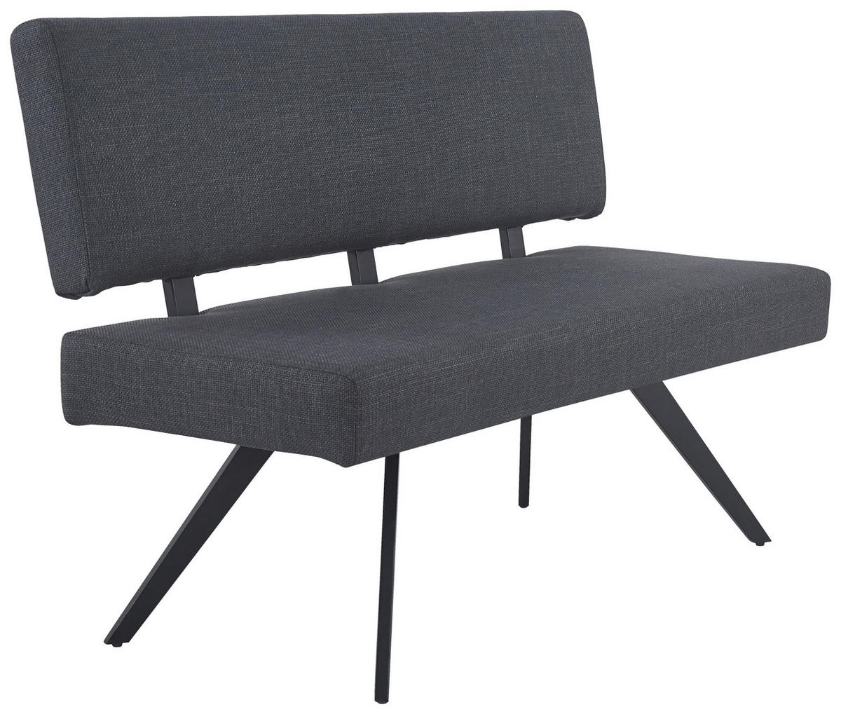 SITZBANK in Metall, Textil Dunkelgrau  - Dunkelgrau/Schwarz, KONVENTIONELL, Textil/Metall (140/90/62cm) - MID.YOU