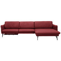 ECKSOFA in Echtleder Weinrot  - Anthrazit/Weinrot, Design, Leder/Metall (330/174cm) - Himolla