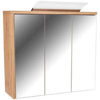 DULAP CU OGLINDĂ 90/71/18 cm  - culoare lemn stejar, Modern, material pe bază de lemn (90/71/18cm) - Carryhome