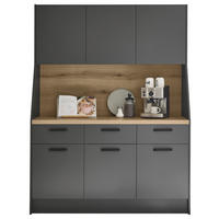 BIFE   boje grafita  - boje grafita/crna, Design, drvni materijal/metal (153/205/58cm) - MID.YOU