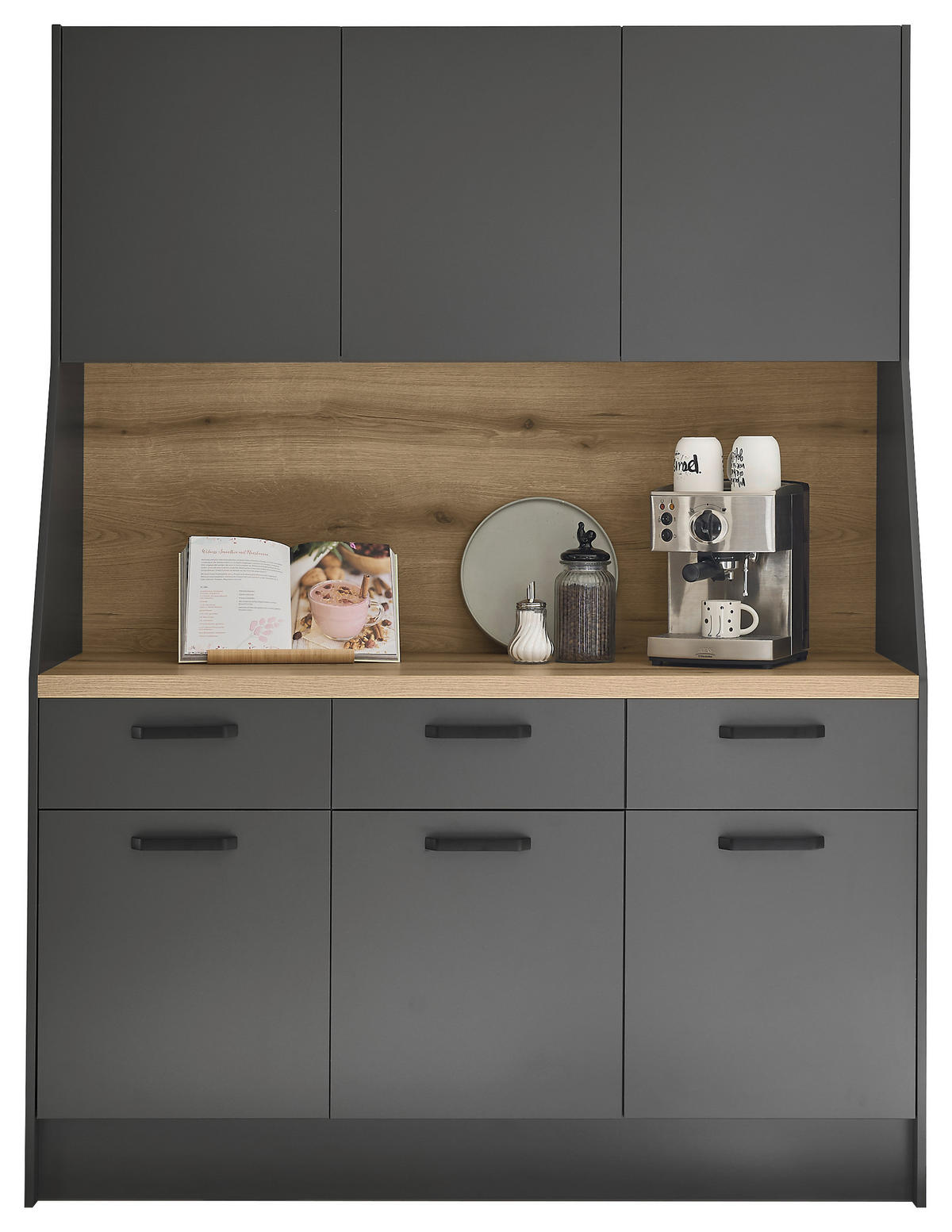 BIFE   boje grafita  - boje grafita/crna, Design, drvni materijal/metal (153/205/58cm) - MID.YOU