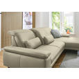 ECKSOFA in Echtleder Naturfarben  - Schwarz/Naturfarben, Design, Leder/Metall (332/193cm) - Dieter Knoll