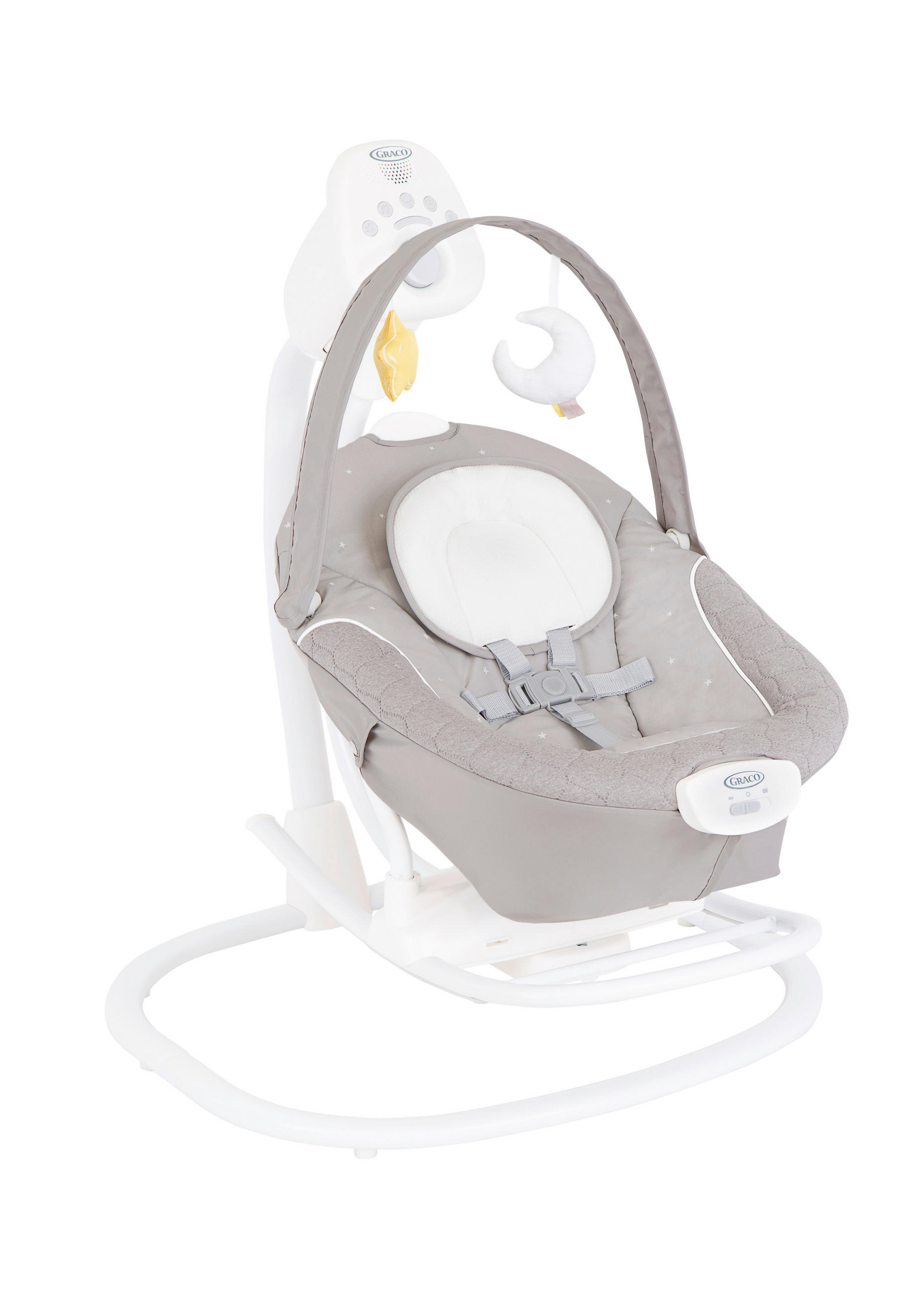 SCHAUKELWIPPE SOFTSWAY Weiß   - Weiß/Grau, Basics, Textil/Metall (72,8/89,3/91,5cm) - Graco