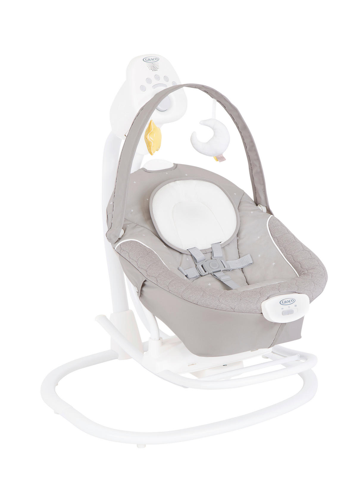 SCHAUKELWIPPE SOFTSWAY  - Weiß/Grau, Basics, Textil/Metall (72,8/89,3/91,5cm) - Graco
