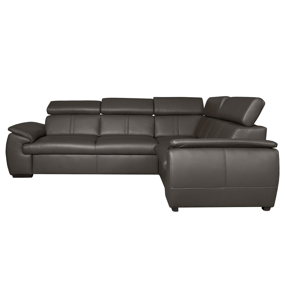 ECKSOFA  in Echtleder Dunkelbraun  265/193 cm  - Wengefarben/Dunkelbraun, Design, Leder/Holz (265/193cm) - Livetastic