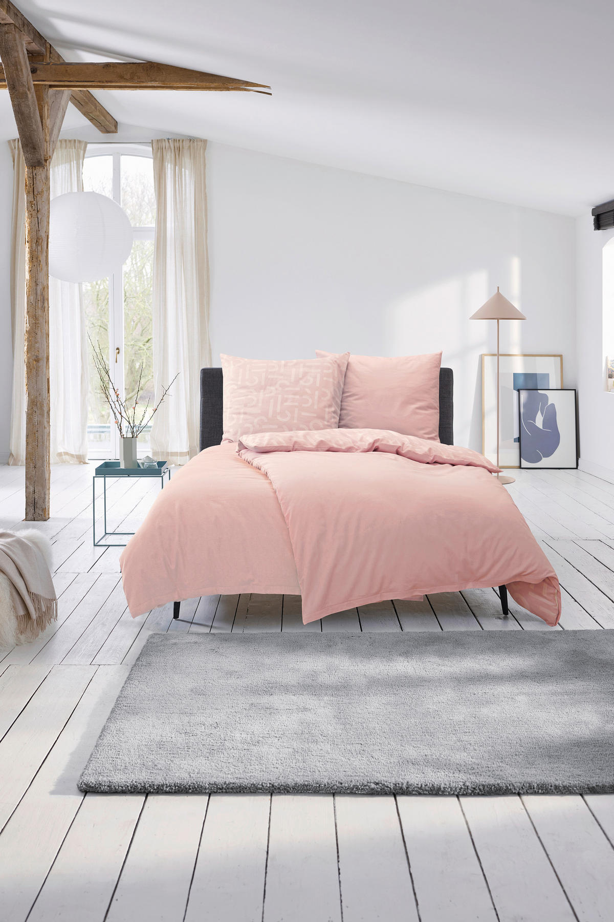 WENDEBETTWÄSCHE 155/220 cm E-ScatterBig Renforcé  - Creme/Altrosa, Basics, Textil (155/220cm) - Esprit