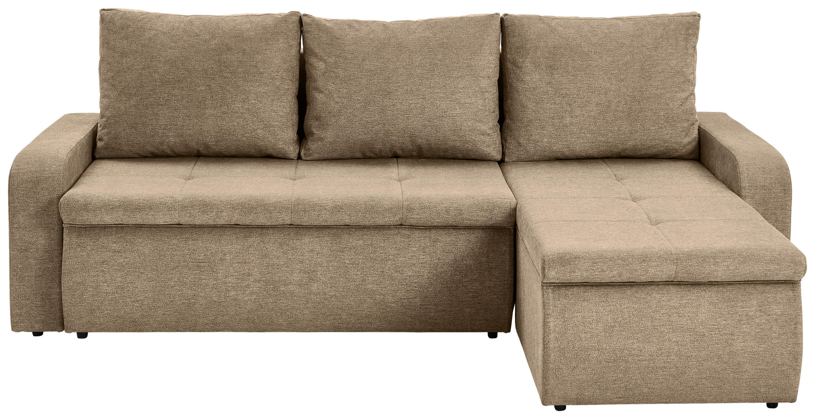 ECKSOFA in Webstoff Braun  - Schwarz/Braun, Konventionell, Kunststoff/Textil (235/158cm) - P & B