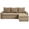 ECKSOFA in Webstoff Braun  - Schwarz/Braun, Konventionell, Kunststoff/Textil (235/158cm) - P & B