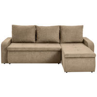 ECKSOFA in Webstoff Braun  - Schwarz/Braun, Konventionell, Kunststoff/Textil (235/158cm) - P & B