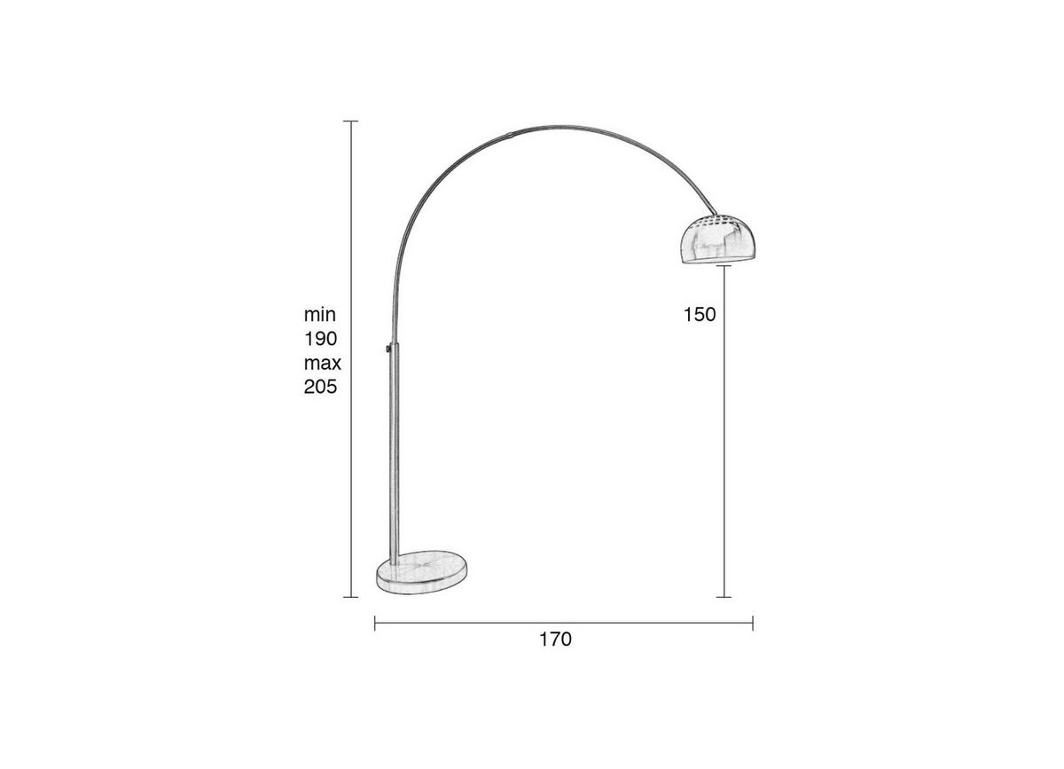 BOGENLEUCHTE  170/205 cm   - Chromfarben, Design, Metall (170/205cm) - Zuiver
