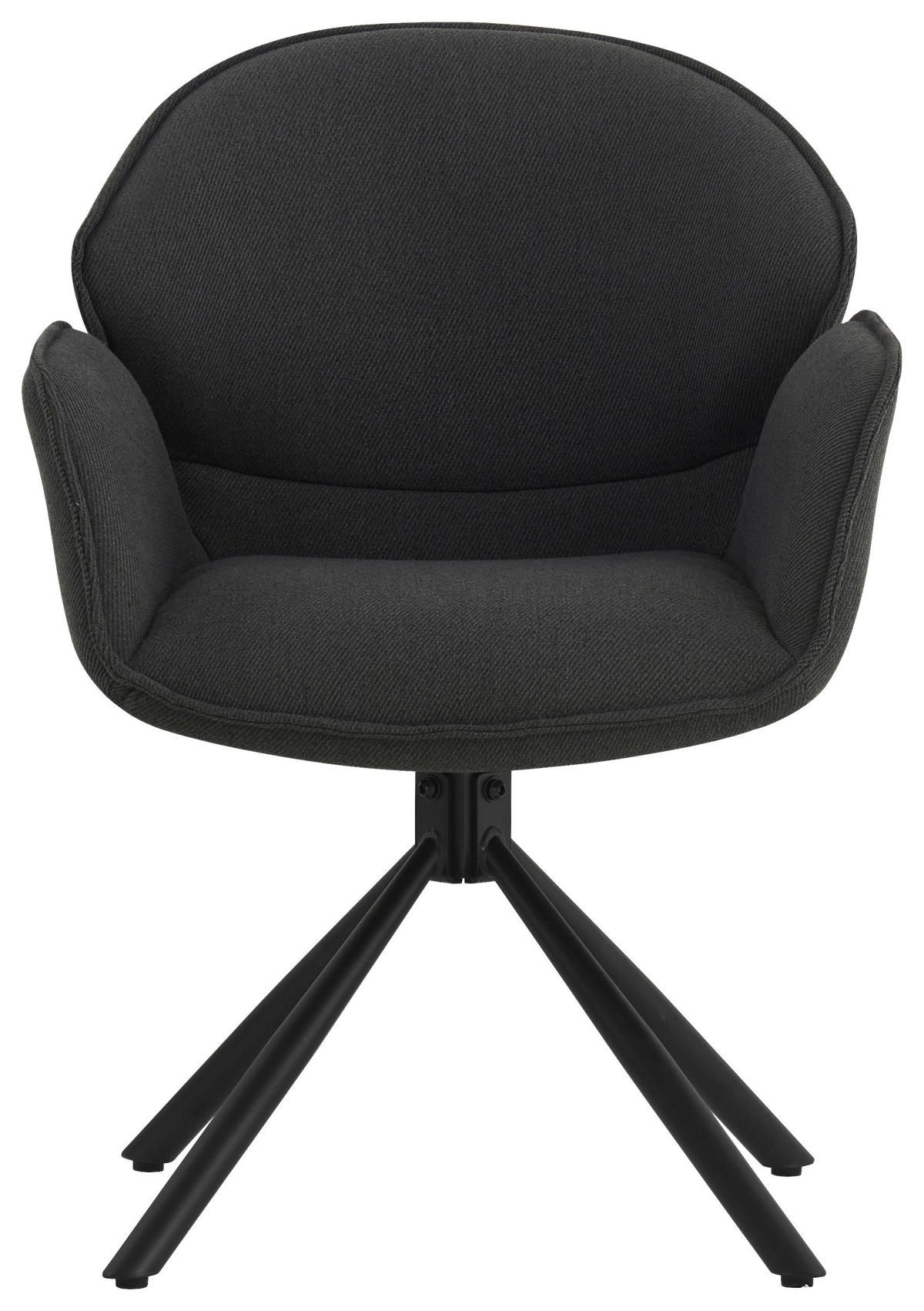 ARMLEHNSTUHL  in Eisen Flachgewebe  - Anthrazit/Schwarz, MODERN, Textil/Metall (45/90/65cm) - Livetastic