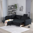 ECKSOFA in Flachgewebe, Leinenoptik Dunkelblau  - Schwarz/Dunkelblau, Design, Textil/Metall (208/247cm) - Xora