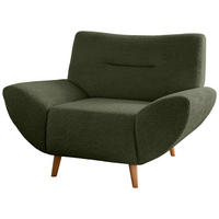 SESSEL in Bouclé Waldgrün  - Waldgrün/Wildeiche, KONVENTIONELL, Holz/Textil (111/81/90cm) - MID.YOU