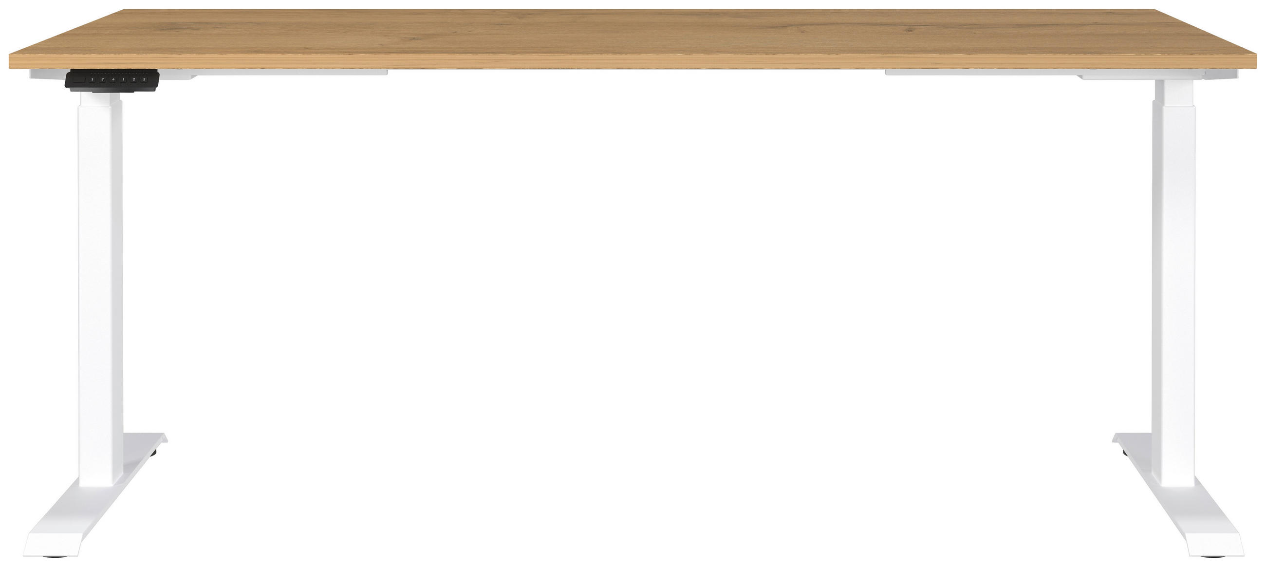 SCHREIBTISCH 180/80/72-118 cm  in Braun, Weiß, Eichefarben  - Eichefarben/Braun, MODERN, Holzwerkstoff/Metall (180/80/72-118cm) - Novel