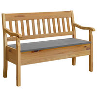 SITZBANK 130/93/58 cm Laugenfarbig, Grau Kiefer massiv  - Laugenfarbig/Grau, ROMANTIK / LANDHAUS, Holz (130/93/58cm) - Boxxx