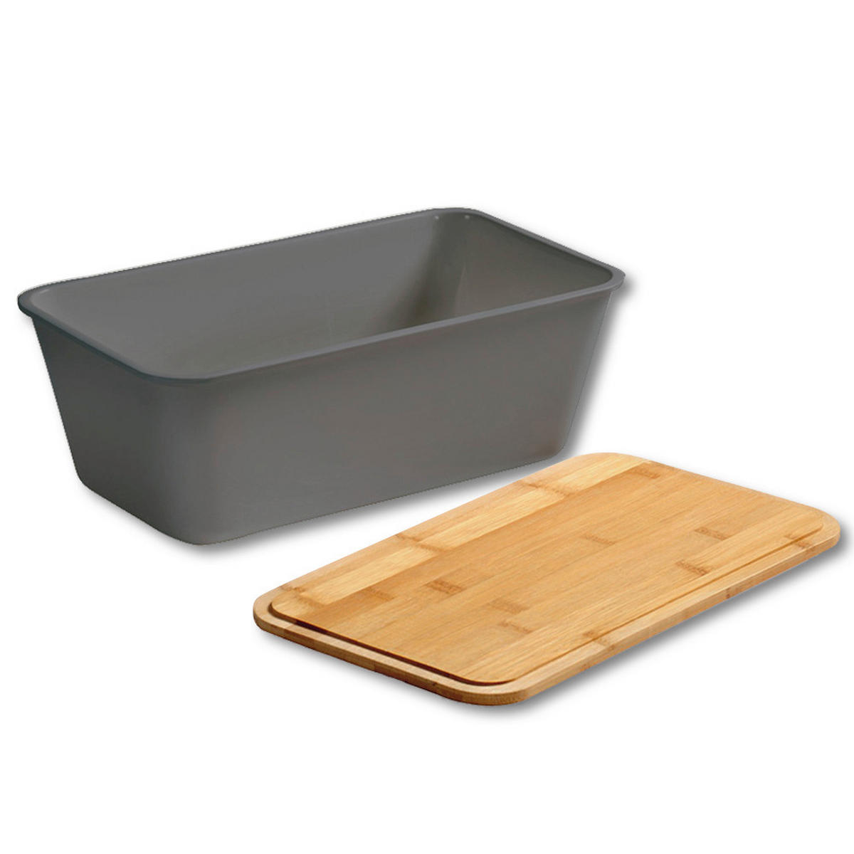 POSODA ZA KRUH     36/21.5/17 cm         - siva, Basics, umetna masa/les (36/21.5/17cm) - Kesper