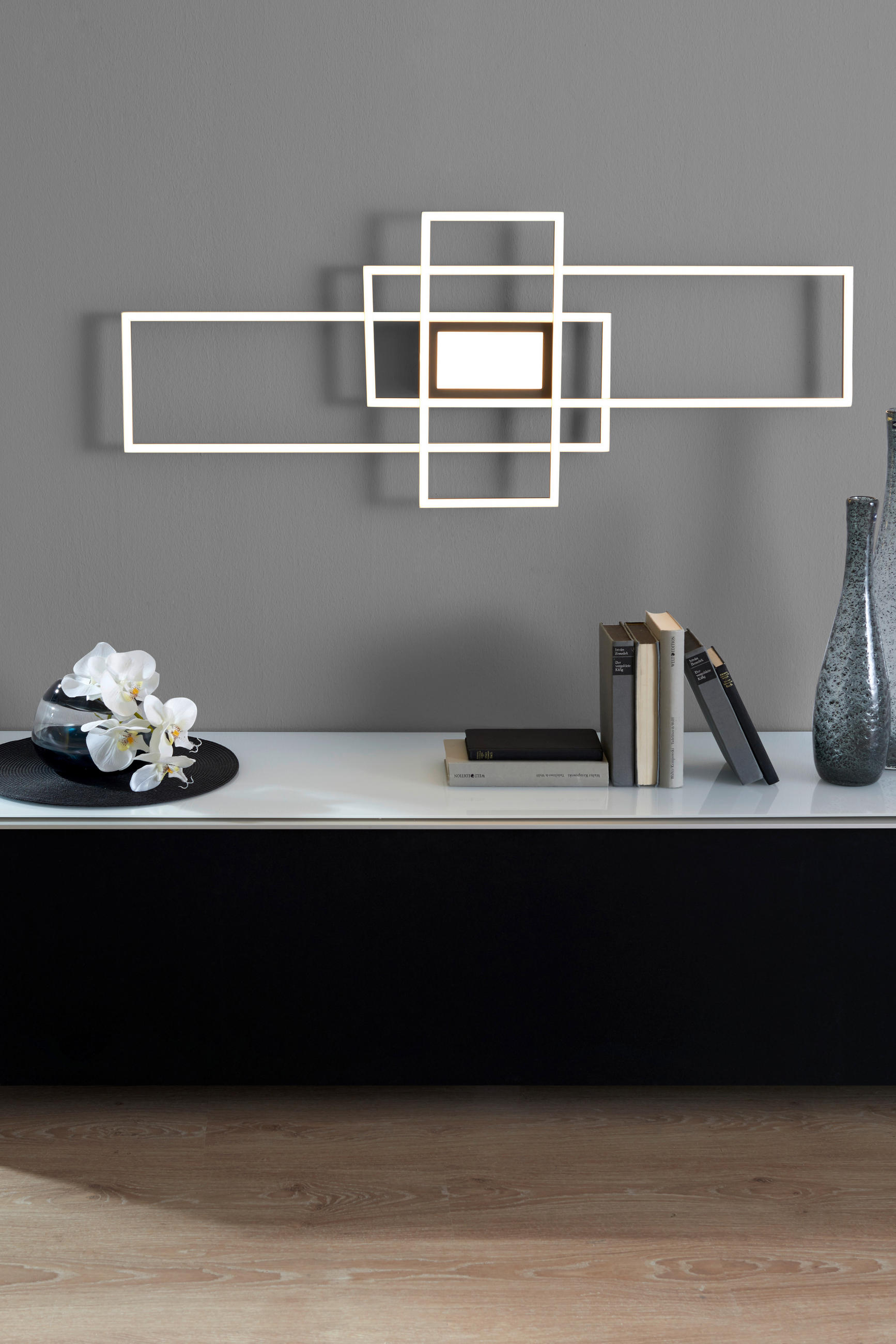 LED-DECKENLEUCHTE 60 W    105/42/6,5 cm  - Weiss/Anthrazit, Trend, Kunststoff/Metall (105/42/6,5cm) - Novel