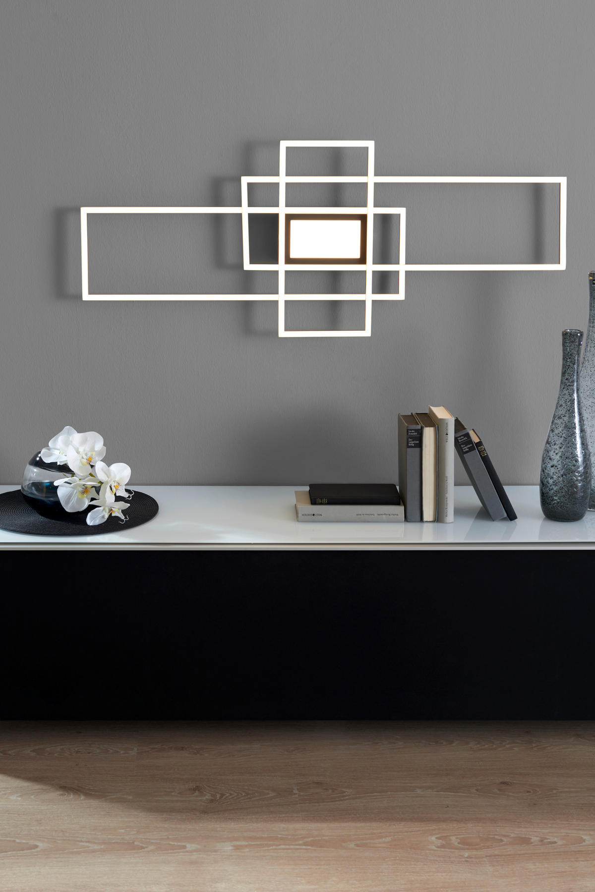 LED-DECKENLEUCHTE 60 W    105/42/6,5 cm  - Weiss/Anthrazit, Trend, Kunststoff/Metall (105/42/6,5cm) - Novel