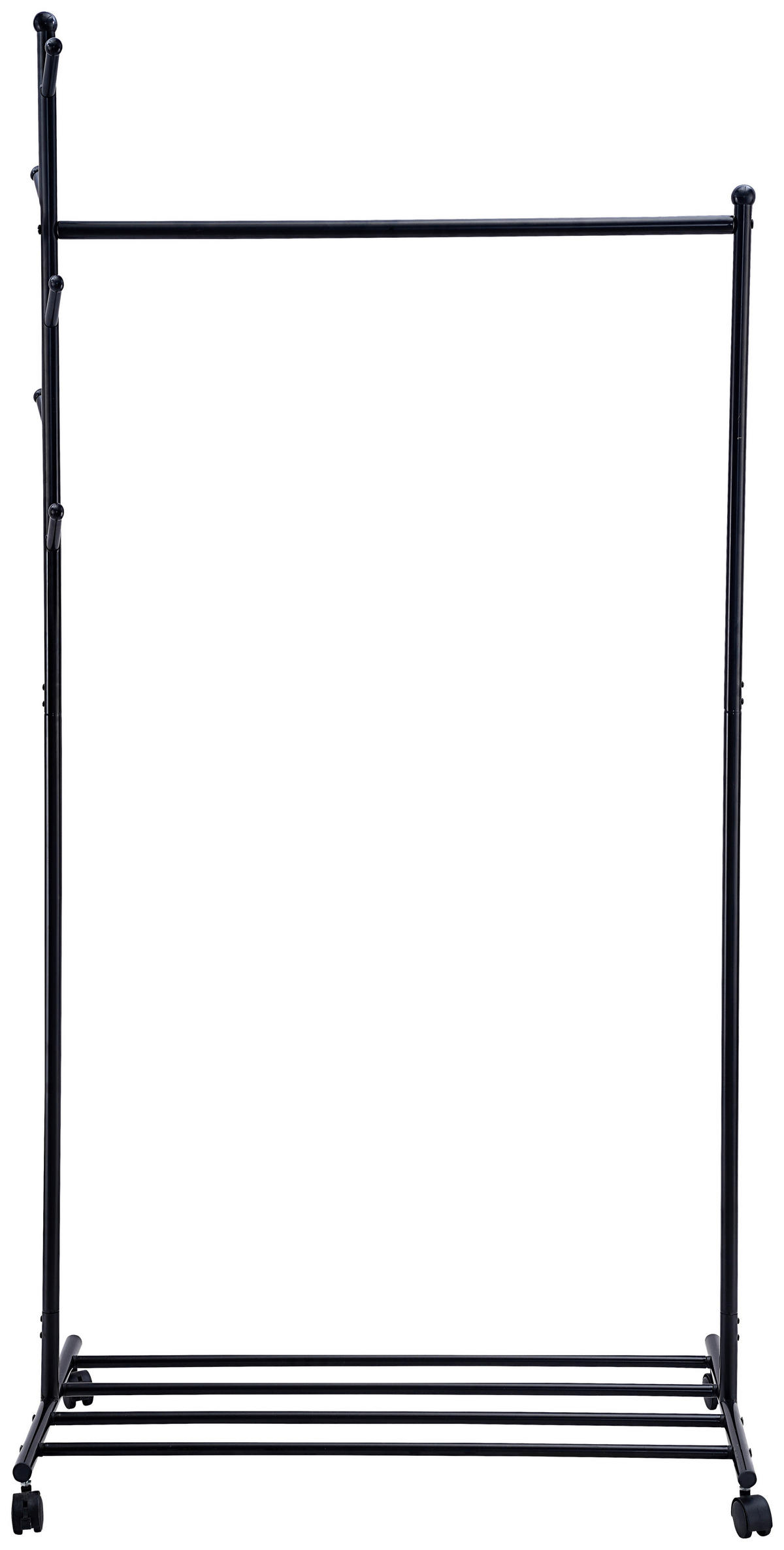 KLEIDERWAGEN in Schwarz 84.5/170.5/45 cm   - Schwarz, Basics, Kunststoff/Metall (84.5/170.5/45cm) - Boxxx