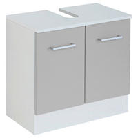 WASCHBECKENUNTERSCHRANK  - Silberfarben/Hellgrau, MODERN, Holzwerkstoff/Metall (60cm) - Held