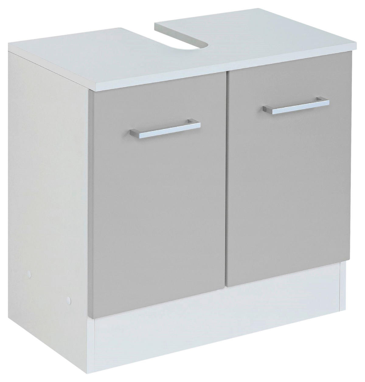 WASCHBECKENUNTERSCHRANK  - Silberfarben/Hellgrau, MODERN, Holzwerkstoff/Metall (60cm) - Held