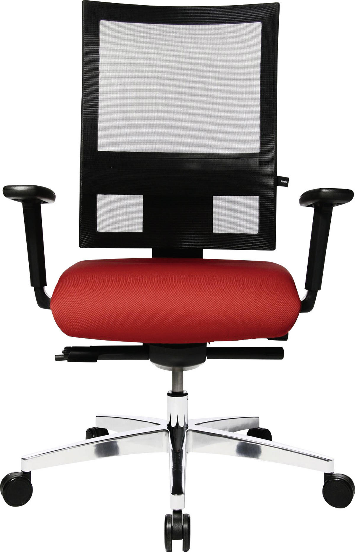 DREHSTUHL Webstoff, Netz Rot, Schwarz  - Rot/Schwarz, Basics, Kunststoff/Textil (48/101-113/48cm) - Topstar