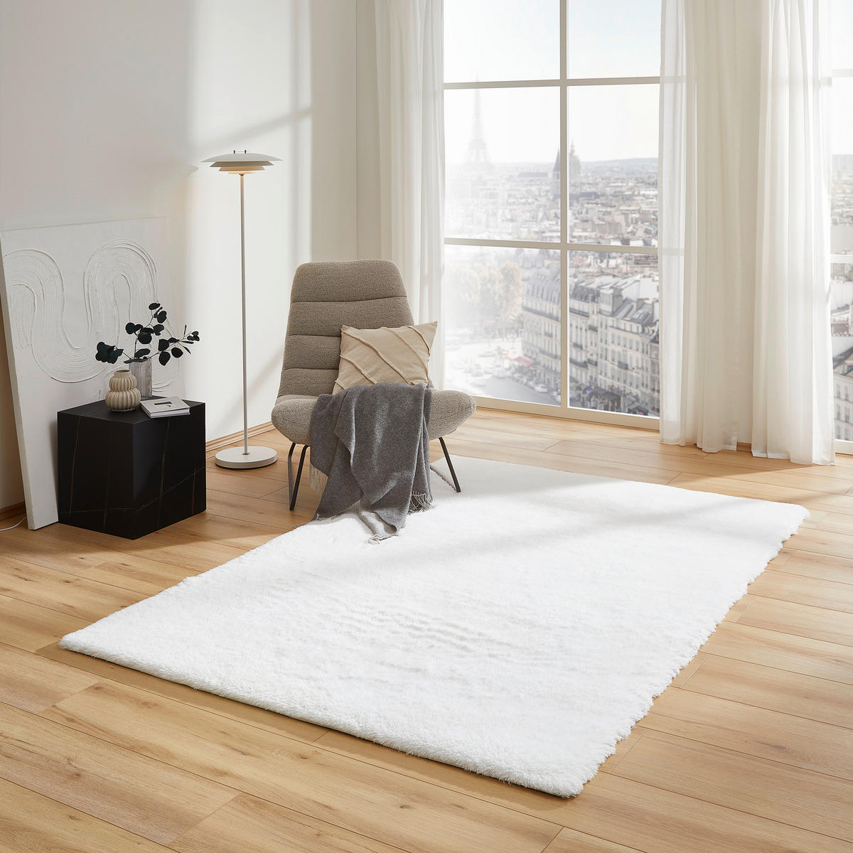 HOCHFLORTEPPICH 70/130 cm Weiß  - Weiß, Basics, Textil (70/130cm) - Boxxx