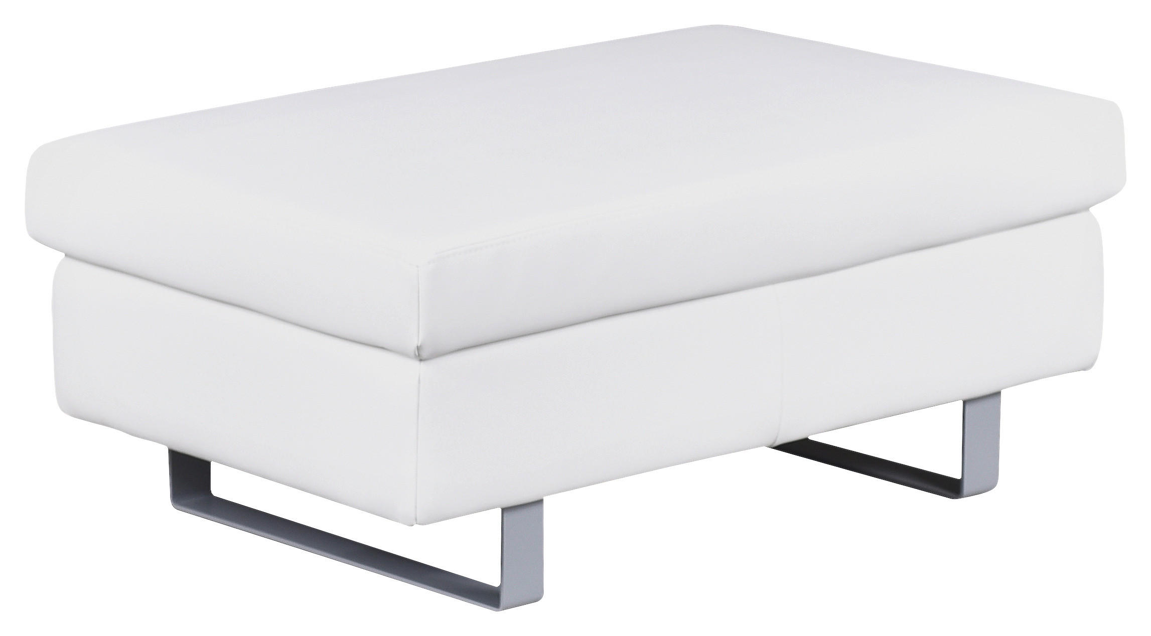 HOCKER in Textil Weiß  - Weiß/Grau, Design, Textil/Metall (92/39/59cm) - MID.YOU