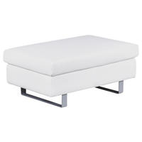 HOCKER in Textil Weiß  - Weiß/Grau, Design, Textil/Metall (92/39/59cm) - MID.YOU