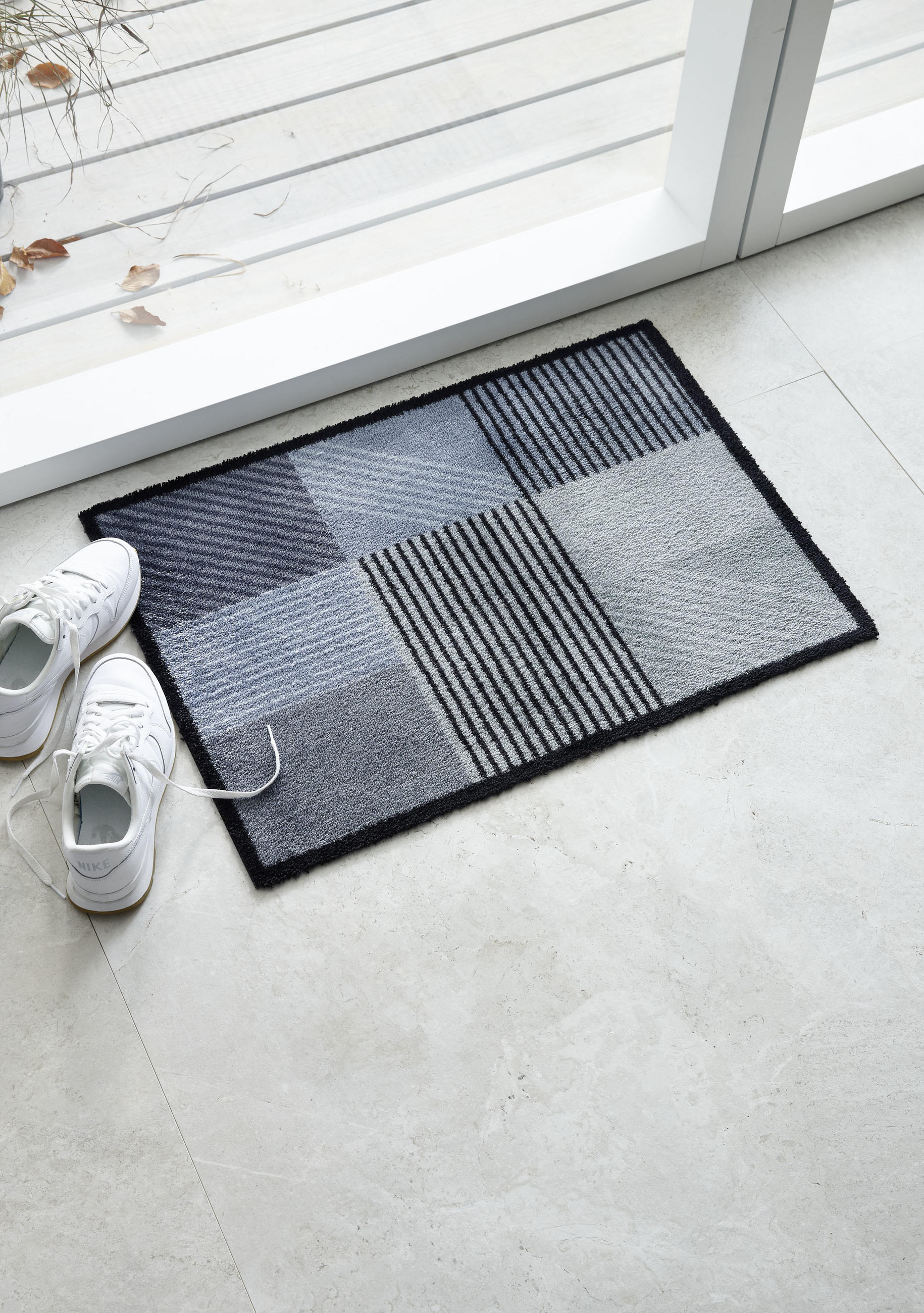 FUßMATTE  50/70 cm  Blau, Grau, Schwarz, Türkis  - Türkis/Blau, KONVENTIONELL, Textil (50/70cm) - Schöner Wohnen