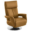 RELAXSESSEL in Leder Cognac  - Edelstahlfarben/Cognac, Design, Leder/Metall (78/112/85cm) - Cantus