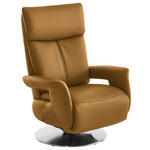 RELAXSESSEL in Leder Cognac  - Edelstahlfarben/Cognac, Design, Leder/Metall (78/112/85cm) - Cantus