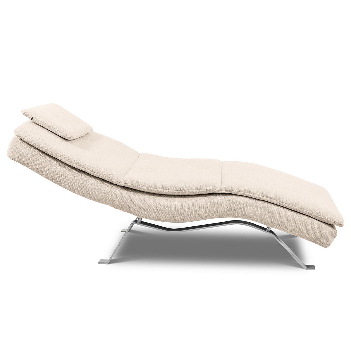 RELAXLIEGE in Chenille Beige  - Beige/Silberfarben, Design, Textil/Metall (65/95/171cm) - Celina Home