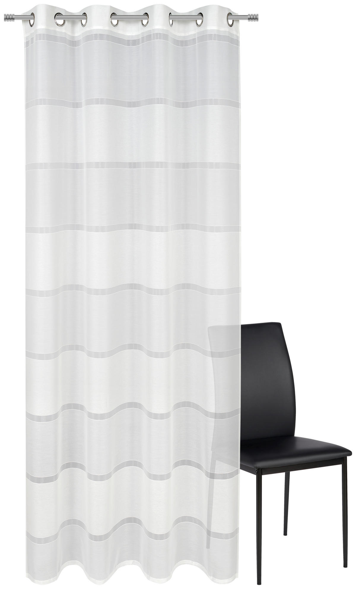 ZÁVES S OČKAMI, polopriehľadné, 140/245 cm - biela, Design, textil (140/245cm) - Esposa
