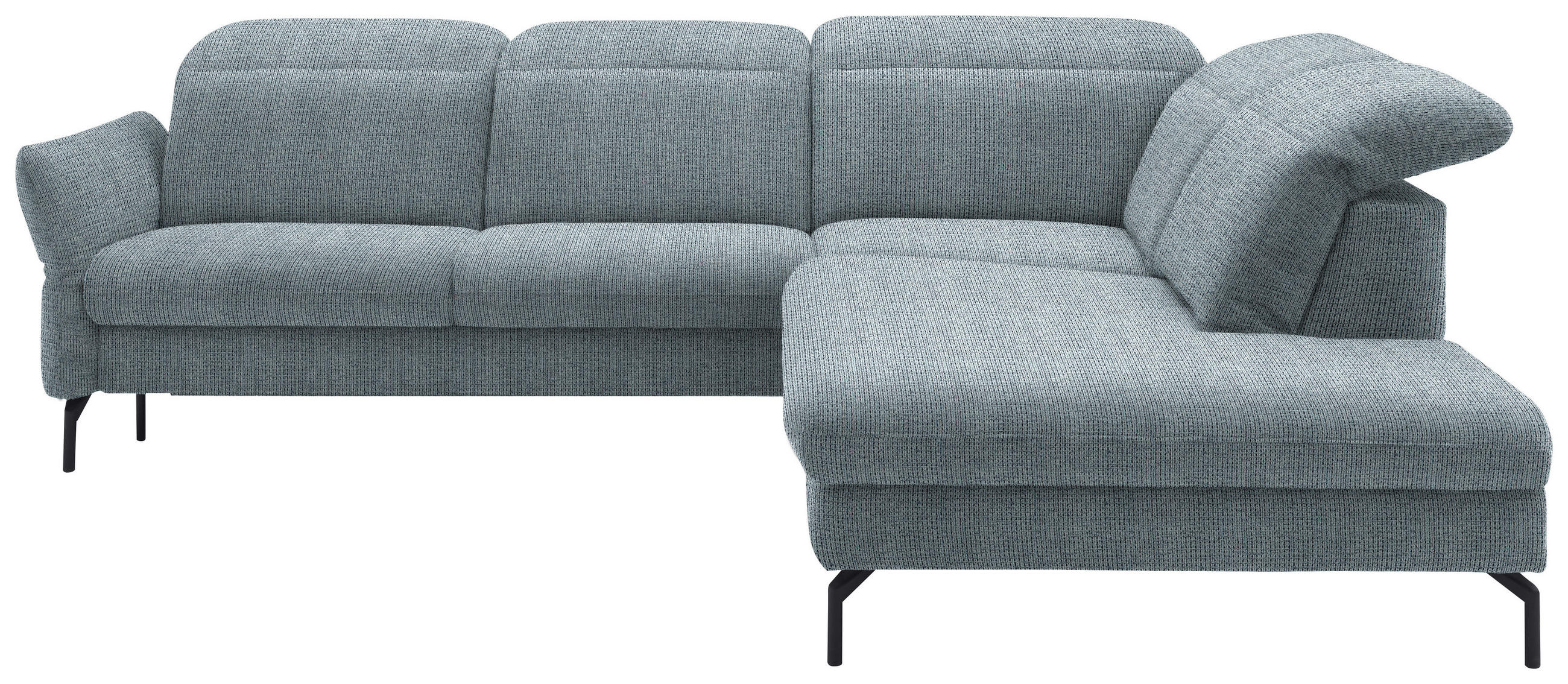 ECKSOFA in Flachgewebe Hellblau  299-313/233 cm  - Schwarz/Hellblau, Design, Textil/Metall (299-313/233cm) - Dieter Knoll