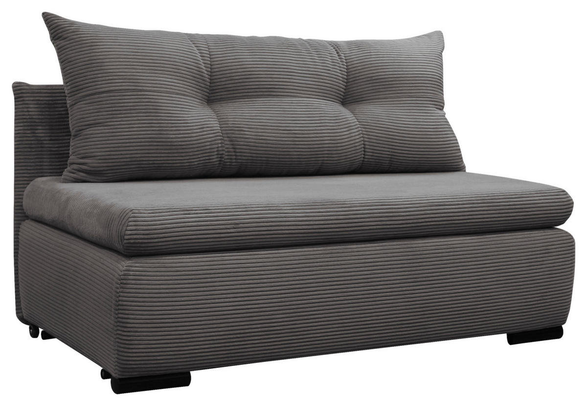 SCHLAFSOFA  in Cord Grau  - Schwarz/Grau, Design, Kunststoff/Textil (154/93/85cm) - MID.YOU