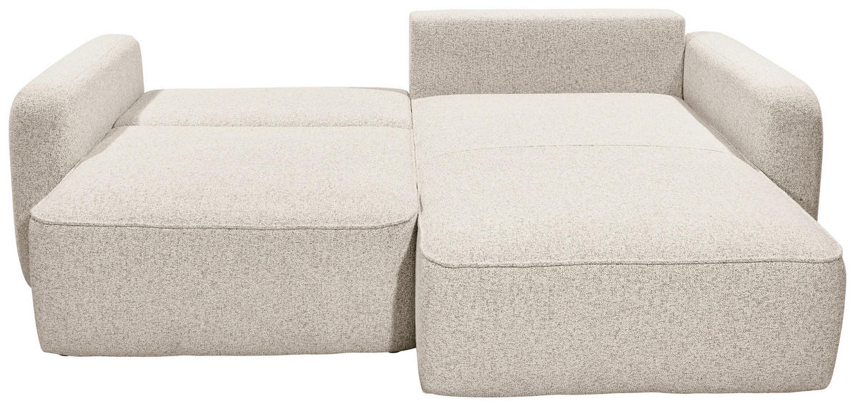 ECKSOFA in Webstoff Beige  - Beige/Schwarz, Konventionell, Kunststoff/Textil (247/190cm) - MID.YOU