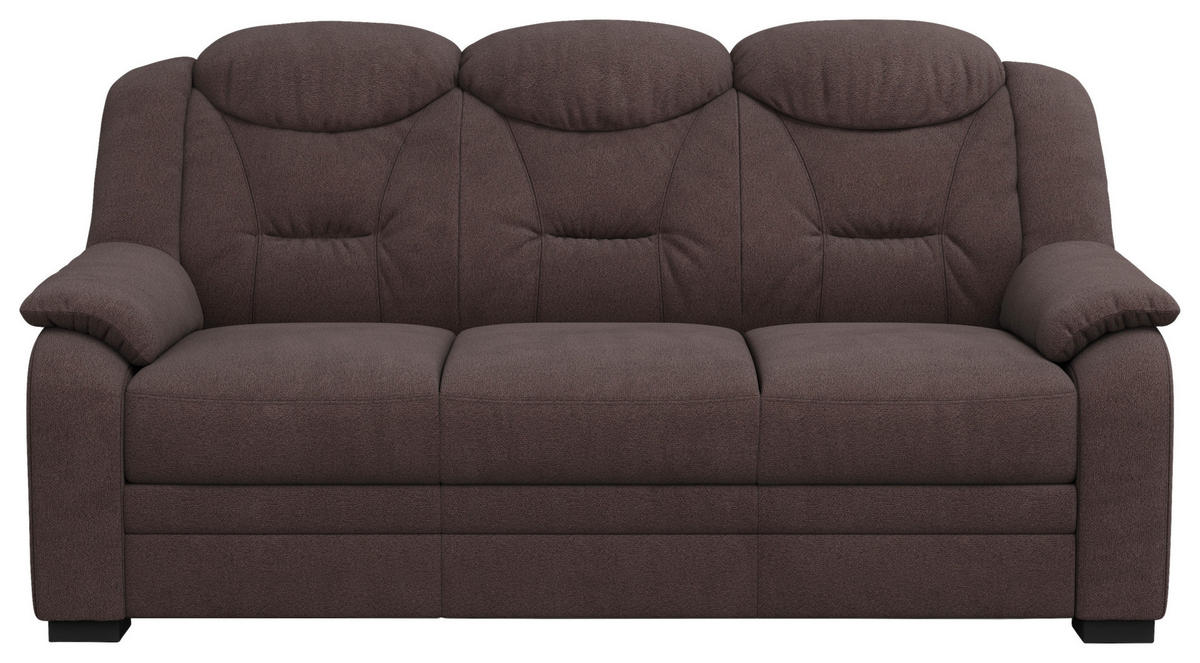 3-SITZER-SOFA in Chenille Braun  - Schwarz/Braun, Basics, Kunststoff/Textil (189/99/99cm) - MID.YOU