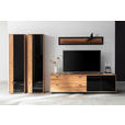 WOHNWAND  in Anthrazit, Eichefarben  333/190/50 cm  - Eichefarben/Anthrazit, Natur, Glas/Holz (333/190/50cm) - Linea Natura