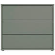 KOMMODE , 95/83/42 cm, 3 Schublade(n)  - Salbeigrün/Silberfarben, Trend, Holzwerkstoff/Kunststoff (95/83/42cm) - Carryhome