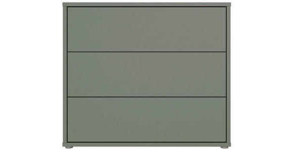 KOMMODE , 95/83/42 cm, 3 Schublade(n)  - Salbeigrün/Silberfarben, Trend, Holzwerkstoff/Kunststoff (95/83/42cm) - Carryhome