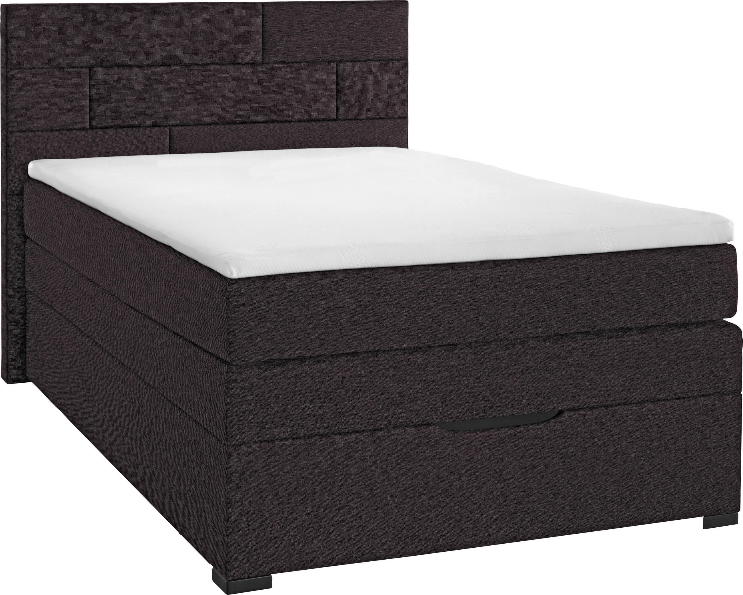 BOXSPRINGBETT 120/200 cm  in Dunkelbraun  - Wengefarben/Dunkelbraun, KONVENTIONELL, Textil (120/200cm) - Carryhome