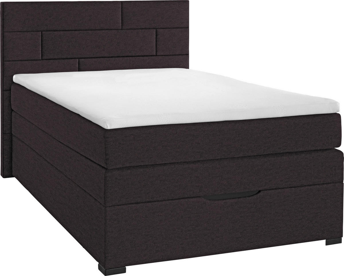 BOXSPRINGBETT 120/200 cm  in Dunkelbraun  - Wengefarben/Dunkelbraun, Konventionell, Textil (120/200cm) - Carryhome