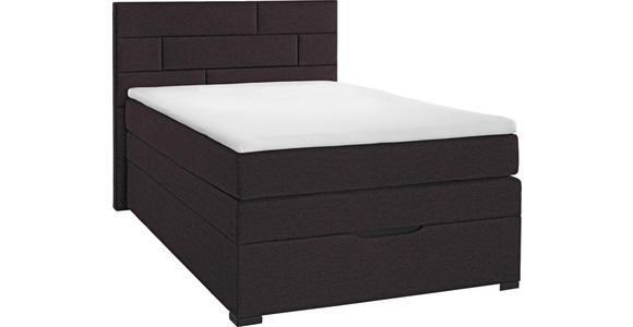 BOXSPRINGBETT 120/200 cm  in Dunkelbraun  - Wengefarben/Dunkelbraun, KONVENTIONELL, Textil (120/200cm) - Carryhome