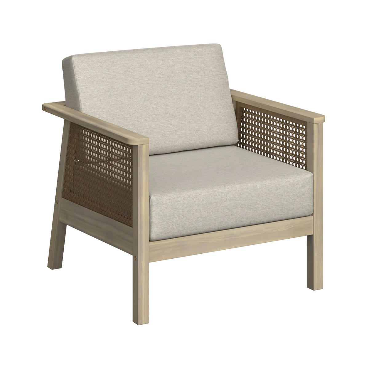 TERASOVÁ SEDACIA SÚPRAVA drevo, plast - farba akácie, Natur, drevo/plast (100/35/55cm) - Ambia Garden