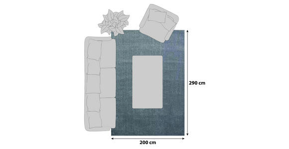 HOCHFLORTEPPICH 200/290 cm ATA 7000 Hellgrau - Hellgrau, Design, Textil (200/290cm) - Novel
