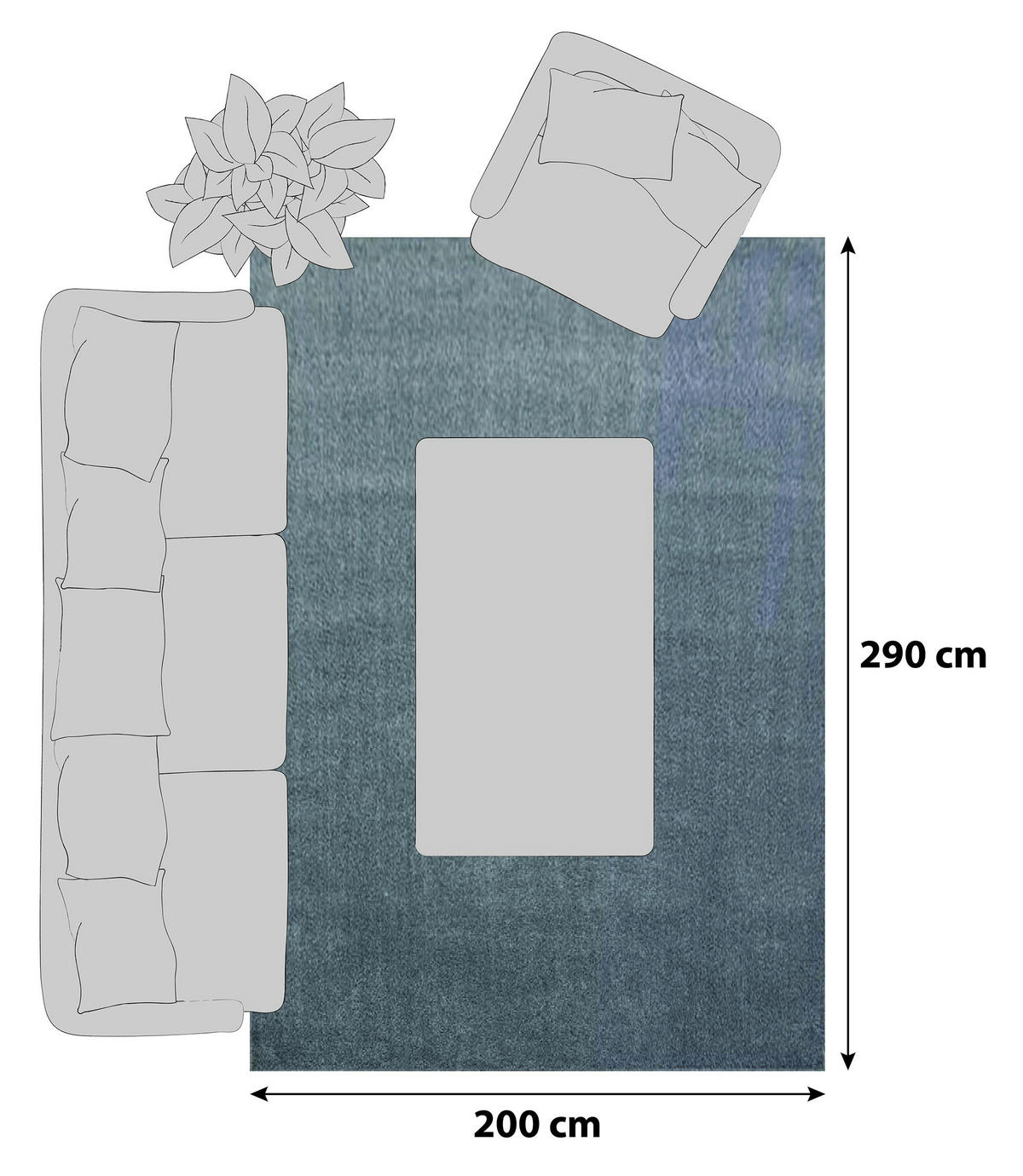 RYAMATTA 200/290 cm ATA 7000  - ljusgrå, Design, textil (200/290cm) - Novel