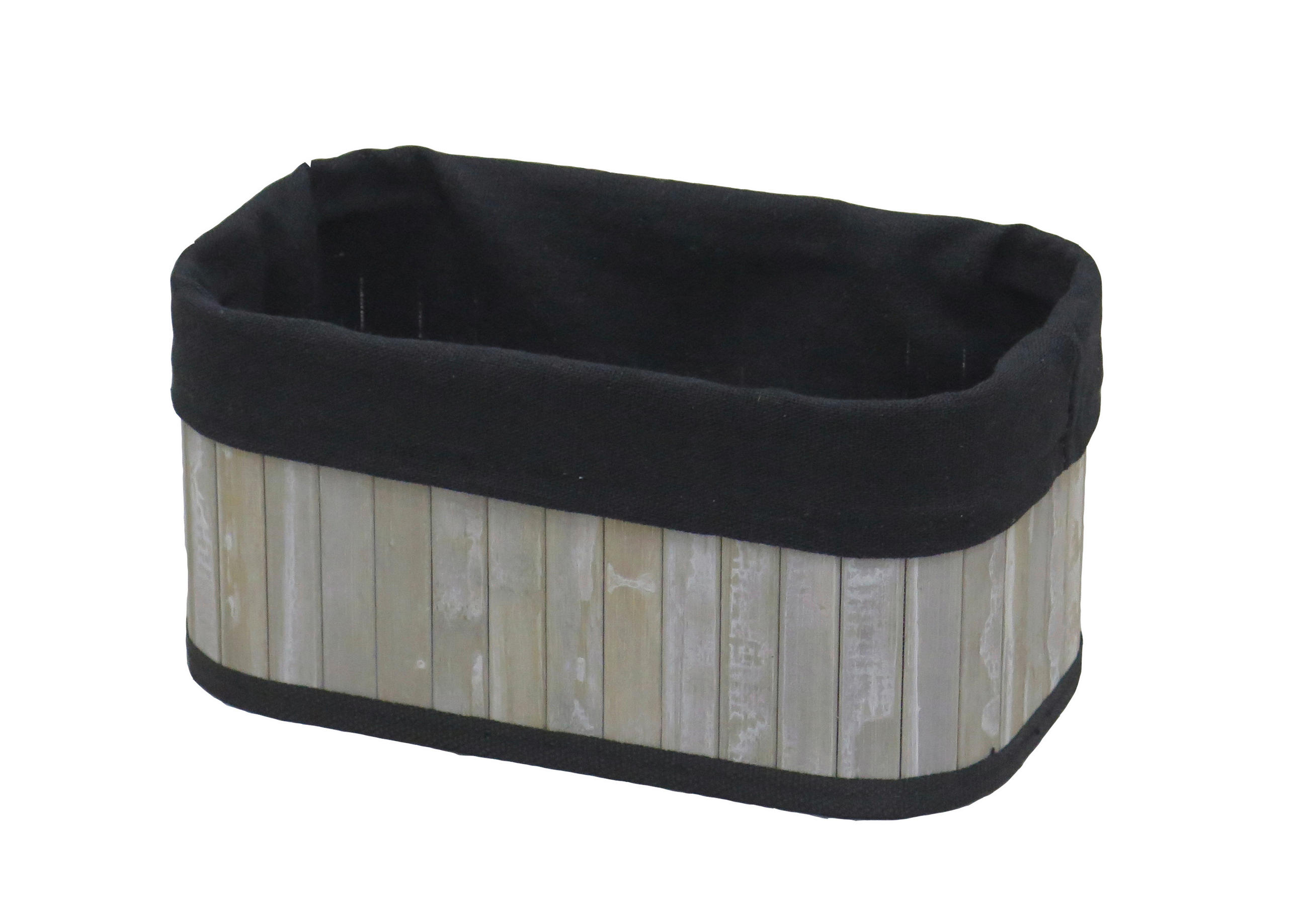 REGALKORB 24/14/12 cm   - Schwarz/Grau, Basics, Holz/Textil (24/14/12cm) - Ambia Home