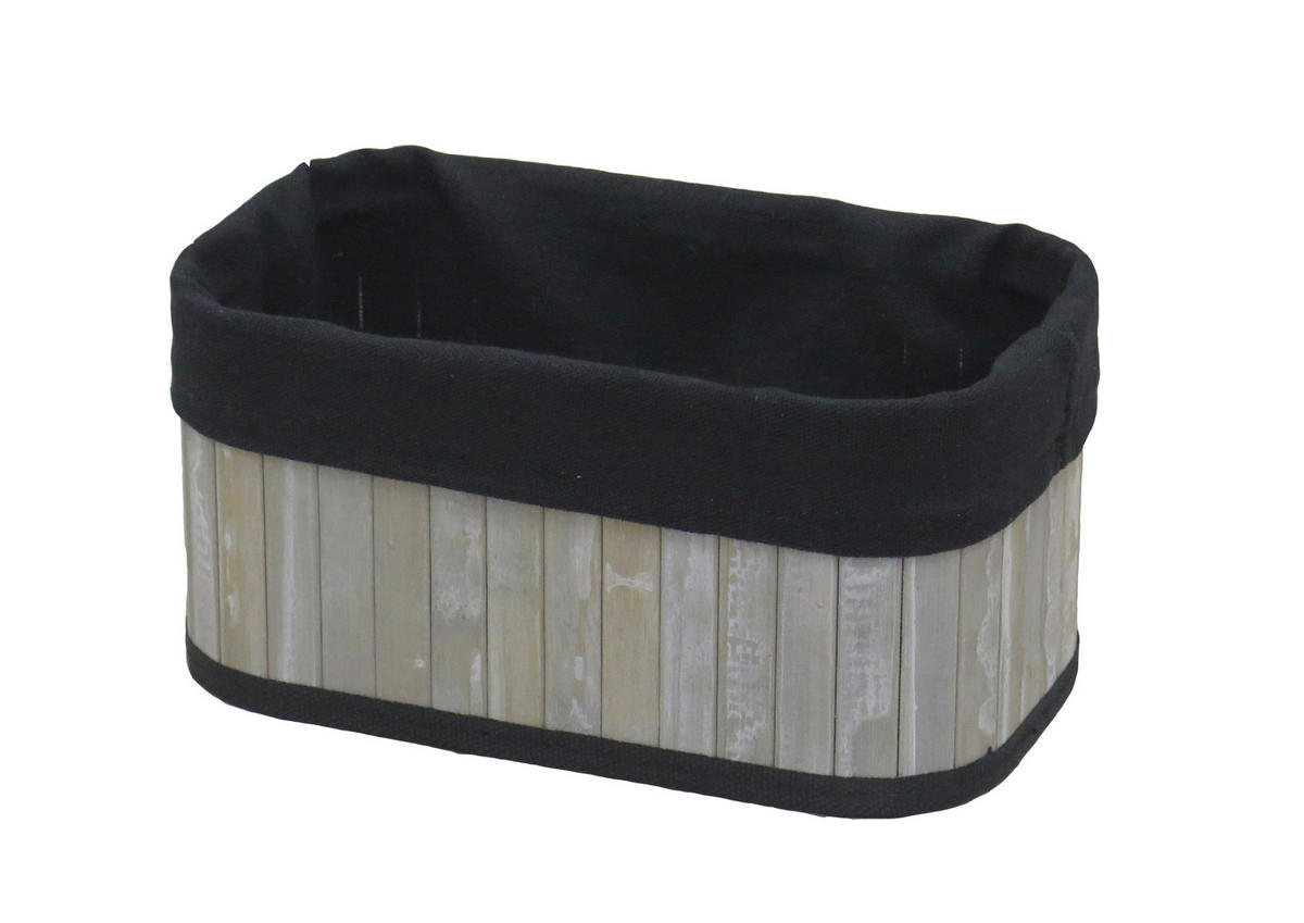 Cutie Pentru Etajeră 24/14/12 cm   - negru/gri, Basics, lemn/textil (24/14/12cm) - Ambia Home